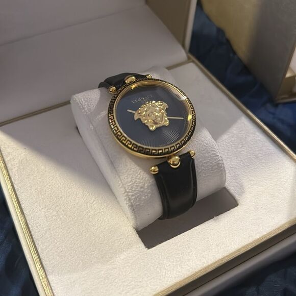 Versace Palazzo Empire Collection Medus Black & Gold Womens Watch Timepiece - Picture 2 of 6